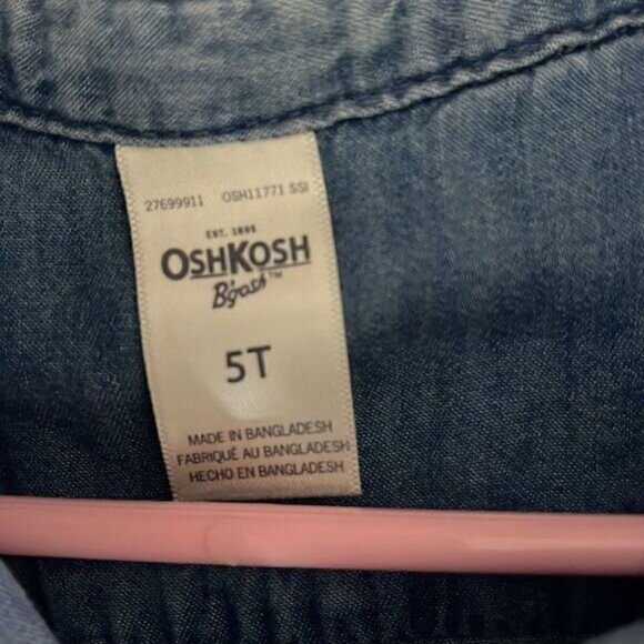 Oshkosh Bgosh long sleeve denim dress size 5T - Picture 5 of 5